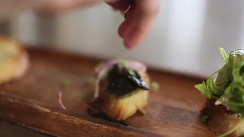 Bruschetta Starter Stock Footage 77034111