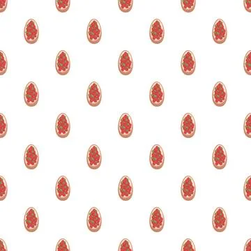Bruschetta with tomato basil pattern repeating food Illustrazione stock