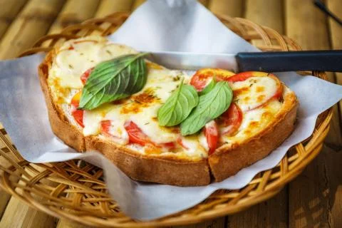 Bruschetta with tomatoes Foto stock