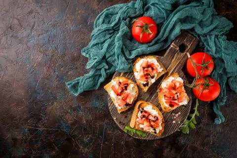Bruschetta with tomatoes Stock Photos