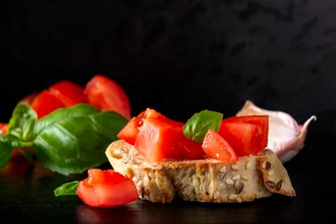 Bruschetta with tomatoes Stock-Fotos