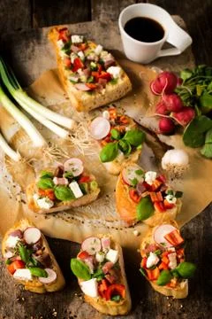 Bruschettas Foto stock