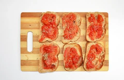 Bruschetta's on a plate Stock Photos