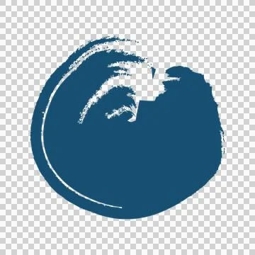 Brush Abstract Circular Ink Stroke circle black white and Stock Illustration