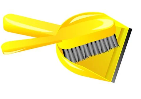 Brush and dustpan Stock Illustration