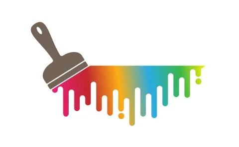 Brush and paint. Flat-style icon for a website or app, logo, or logo. Stock i Illustrazione stock
