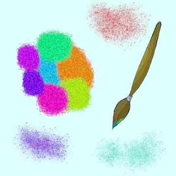 Brush and paint Stock Illustration