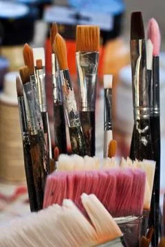 Brush and paint Stock Photos