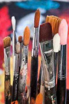 Brush and paint Stock Photos