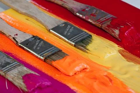 Brush and paint Stock Photos