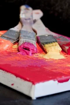 Brush and paint Stock Photos
