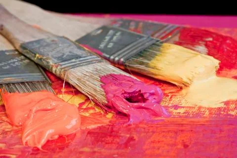 Brush and paint Stock Photos