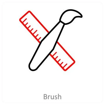 Brush and paint roller icon concept Stock Illustration