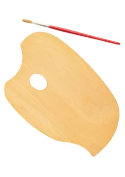 Brush and panel for paint Stock Photos