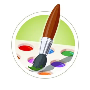 Brush and set of paint Stock-Illustration