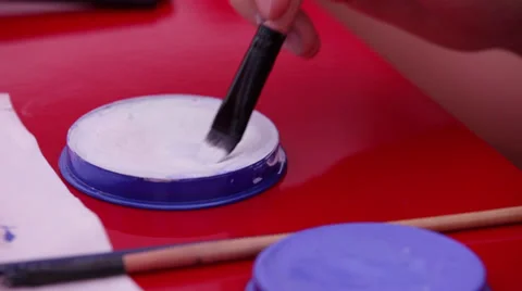 Brush and white paint. Stock Footage 29999417