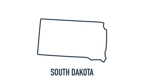 Brush animated map showing the state of South dakota from the united state of Stock Footage 150760494