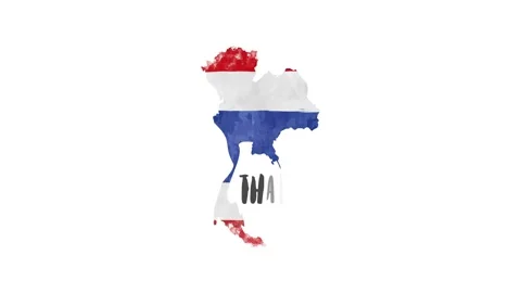 Brush animated map showing the state of Thailand. 2d map of Thailand. 스톡 동영상 150762326