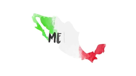 Brush animated map showing the state of Mexico from the united state of america Stock Footage 150762652