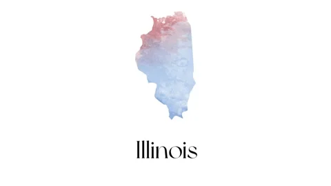 Brush animated map showing the state of Illinois from the united state of Stock Footage 150763379