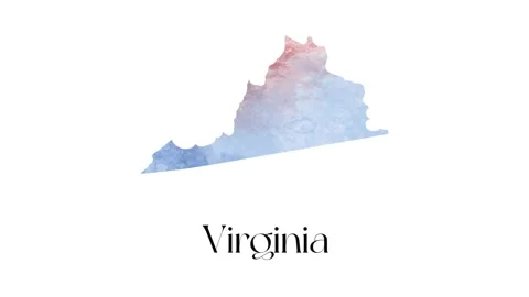 Brush animated map showing the state of Virginia from the united state of Stockbeeldmateriaal 150764547