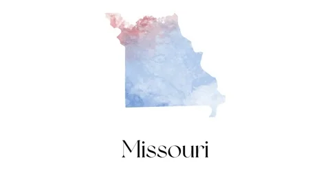 Brush animated map showing the state of Missouri from the united state of Видео 150767326