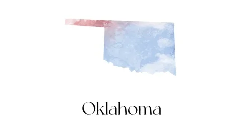 Brush animated map showing the state of Oklahoma from the united state of Stock Footage 150767423