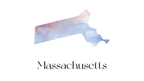 Brush animated map showing the state of Massachusetts from the united state of Stock Footage 150767436