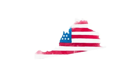 Brush animated map showing the state of Virginia from the united state of Stock Footage 150767461