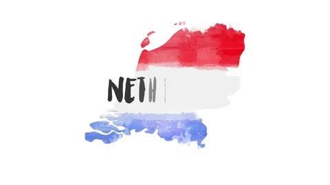 Brush animated map showing the state of Nederland from the united state of Stock Footage 150767501