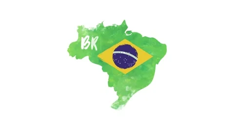 Brush animated map showing the state of Brazil from the united state of america Stock Footage 150767904