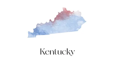 Brush animated map showing the state of Kentucky from the united state of 스톡 동영상 150767940