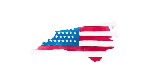 Brush animated map showing the state of North carolina from the united state of Video stock 150768454