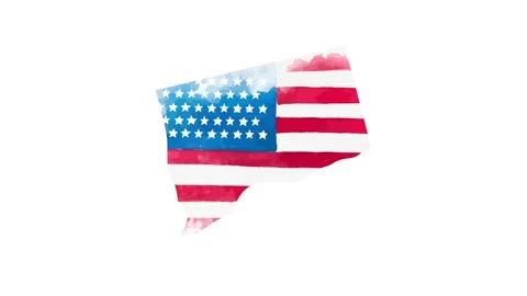 Brush animated map showing the state of Connecticut from the united state of Видео 150768575