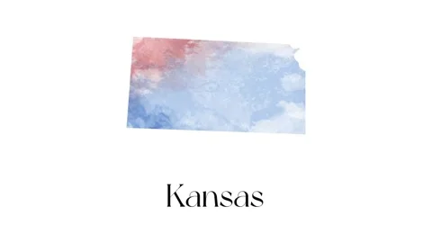 Brush animated map showing the state of Kansas from the united state of america Stock Footage 150768640