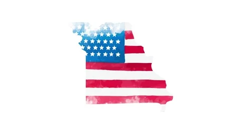 Brush animated map showing the state of Missouri from the united state of 스톡 동영상 150768802