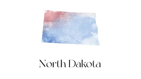 Brush animated map showing the state of North Dacota from the united state of Video stock 150768908
