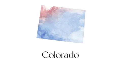 Brush animated map showing the state of Colorado from the united state of Stock Footage 150769434