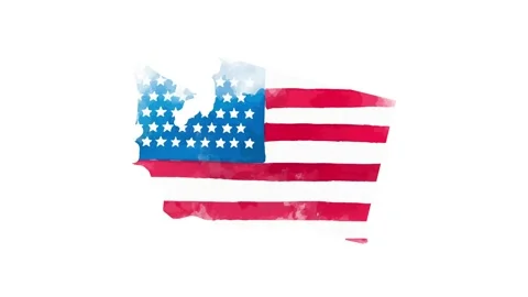 Brush animated map showing the state of washington from the united state of Video stock 150771294