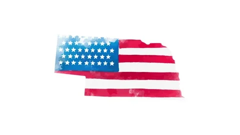 Brush animated map showing the state of Nebraska from the united state of Stock Footage 150771659