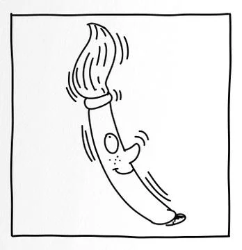  brush, animated that smiles Stock Illustration