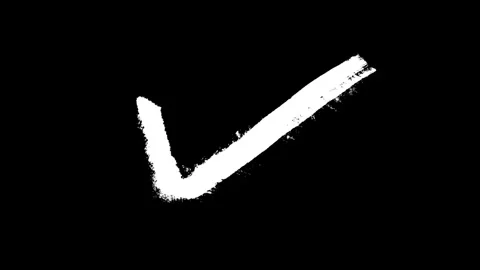 Brush animation bold check mark on black background 库存影片 333682706