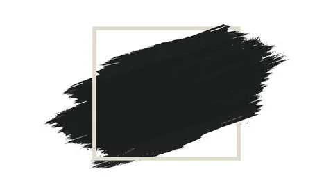 Brush background with black brush strokes being painted and an animated frame or Stock Footage 128829356