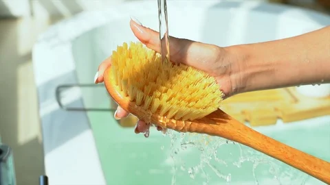 Brush in bathroom Stock Footage 123226281