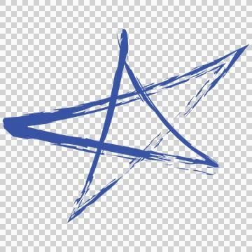 Brush Black Brushed Five Pointed Star shape messy line Stock Illustration