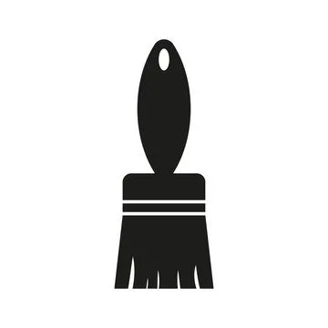 Brush black vector icon on white background Stock Illustration