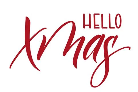 Brush calligraphy Hello Xmas Stock Illustration