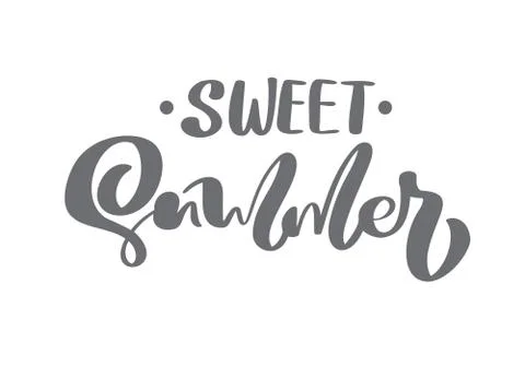 Brush calligraphy lettering composition text Sweet Summer. Hand Drawn Isolated Stockillustratie