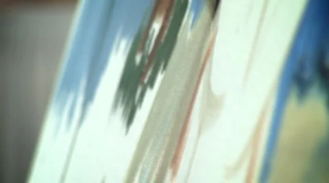 Brush on the canvas Stock Footage 4216712