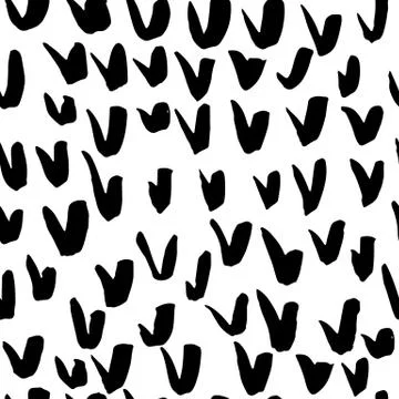 Brush check mark seamless pattern. Hand painted grunge ticks background. Black Illustrazione stock